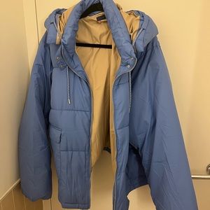 Pilcro Cropped Colorblock Puffer Jacket
